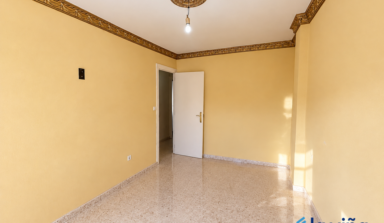 Habitación vacía con molduras doradas